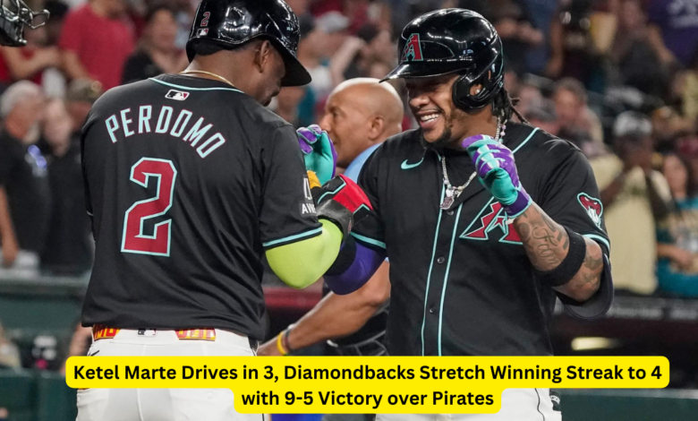 Ketel Marte Drives in 3, Diamondbacks Stretch Winning Streak to 4 with 9-5 Victory over Pirates